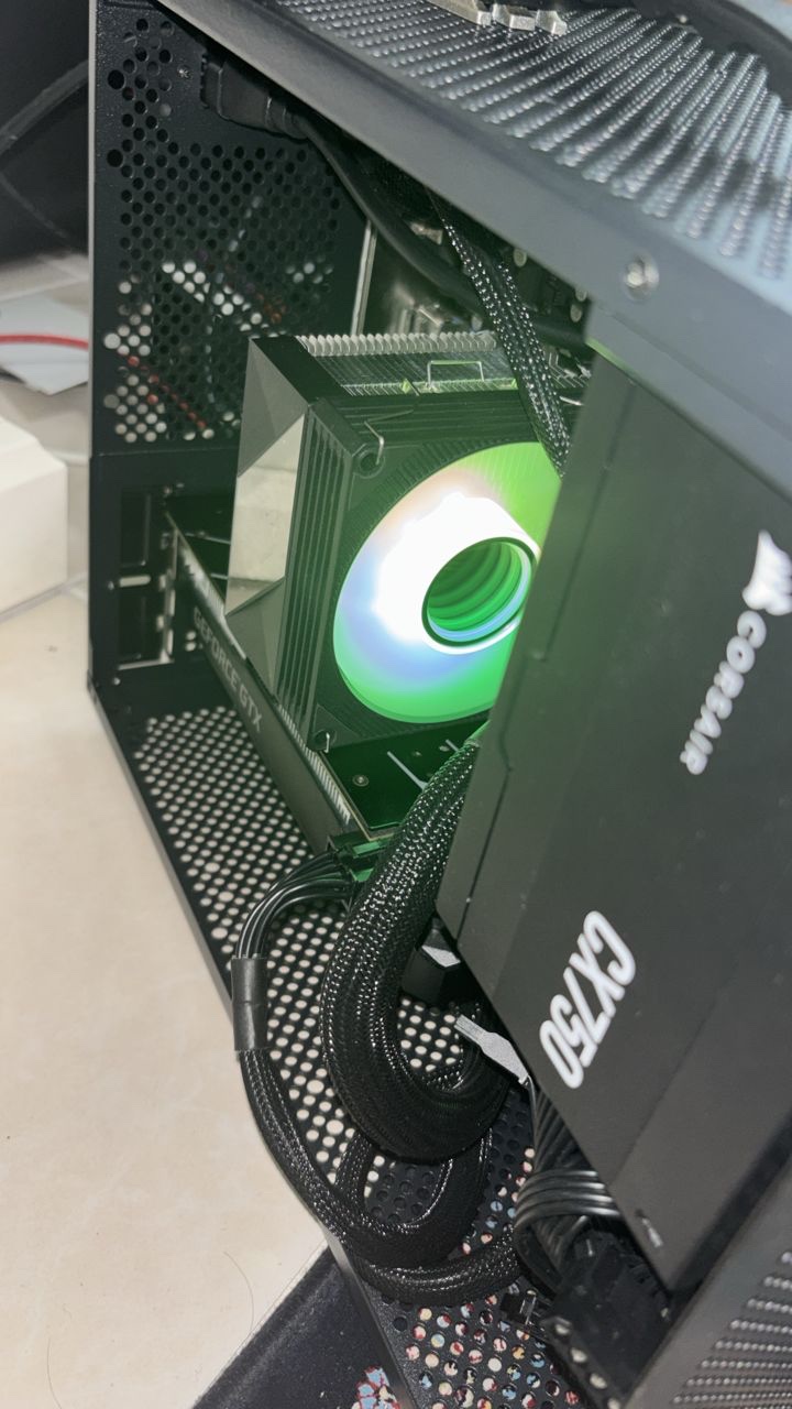 Completed Ryzen 7 3700X and GTX 1660 Super desktop PC build